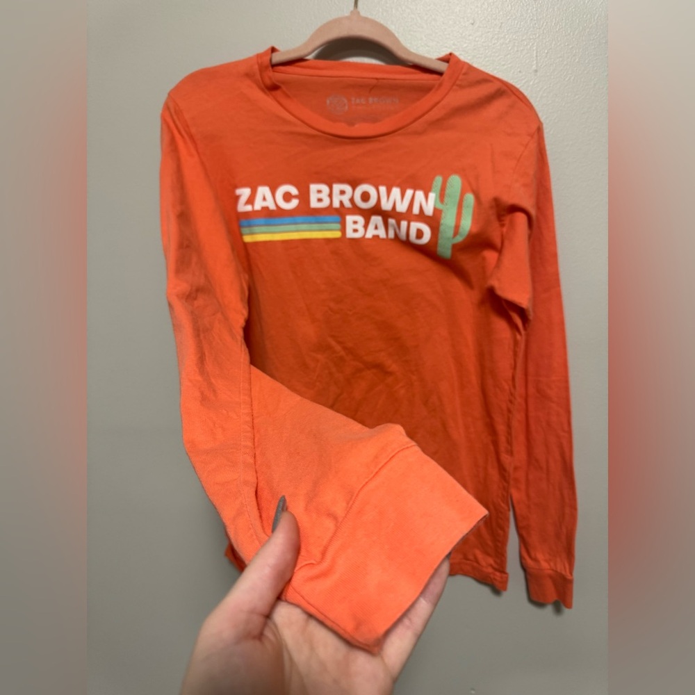Zac Brown Band Down the Rabbit Hole 2019 Live Tour Coral Long Sleeve Shirt - Picture 3 of 6
